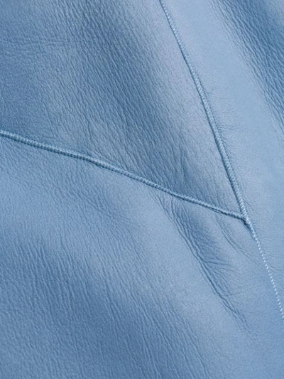 Shop Blancha Belted Shearling Coat In Blue
