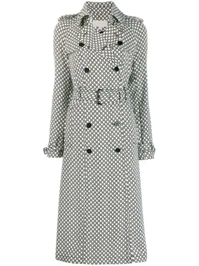 Shop Michael Michael Kors All-over Logo Trench Coat In White
