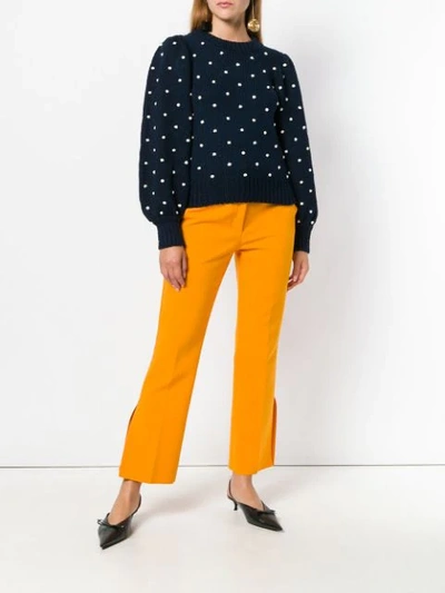 Shop Ulla Johnson Polka Dot Sweater In Blue