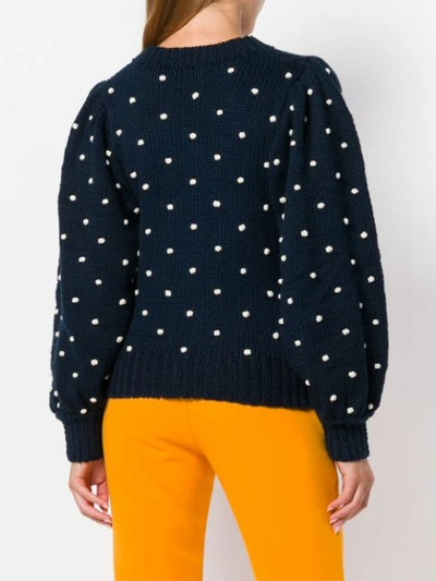 Shop Ulla Johnson Polka Dot Sweater In Blue