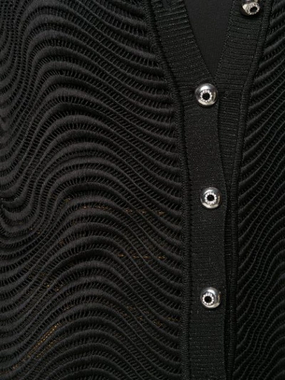 Shop Marco De Vincenzo Wave-knit Cardigan In Black