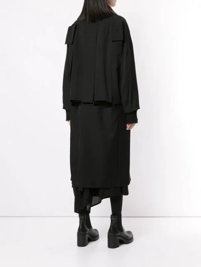 Shop Yohji Yamamoto Suspender Midi Coat In Black