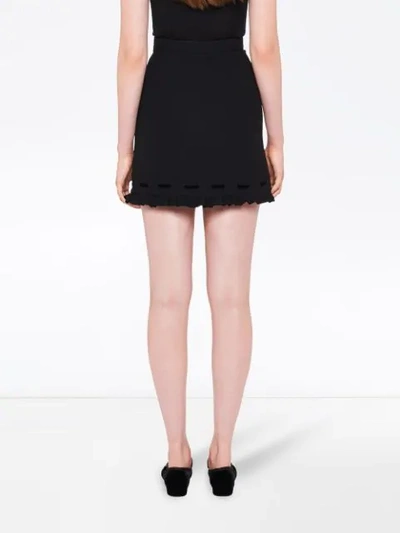 Shop Miu Miu Cady And Velvet Skirt In Black