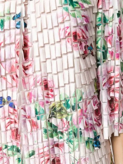 Shop Dolce & Gabbana Floral Print Fringe Style Dress In Pink