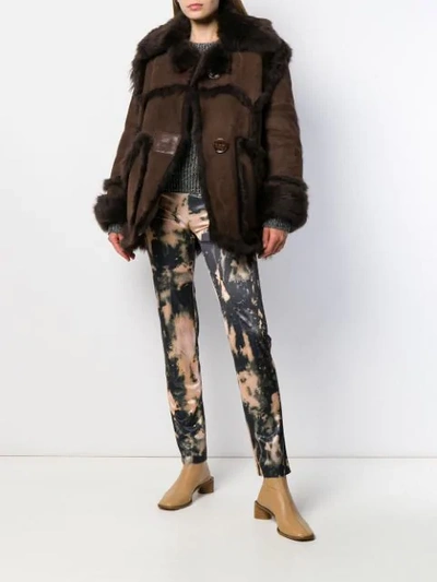 Shop Acne Studios Oversized Fit Jacket In Blb-brown/dark Brown