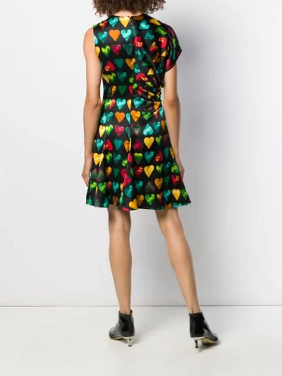 Shop Versace Graphic Asymmetric Dress In Black