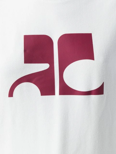 Shop Courrèges Logo Print Sweatshirt In White