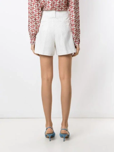 Shop Tufi Duek Pinstripe Shorts In White