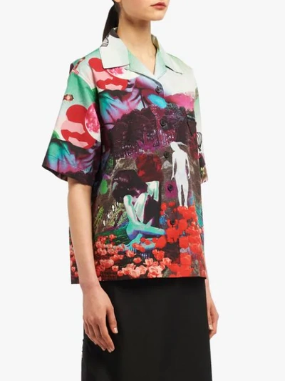 PRADA SHORT-SLEEVE PRINTED SHIRT - 黑色