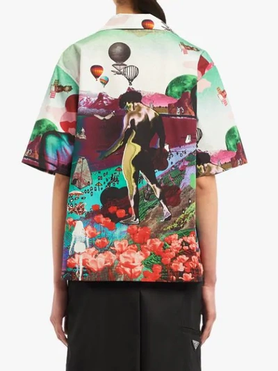 PRADA SHORT-SLEEVE PRINTED SHIRT - 黑色