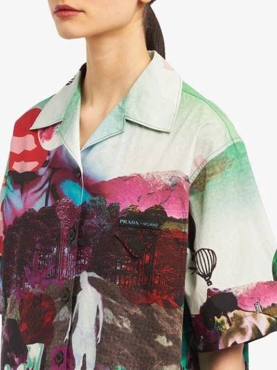 PRADA SHORT-SLEEVE PRINTED SHIRT - 黑色