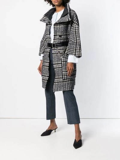 DOROTHEE SCHUMACHER PLAID OVERSIZED COAT - 黑色