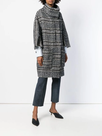 DOROTHEE SCHUMACHER PLAID OVERSIZED COAT - 黑色