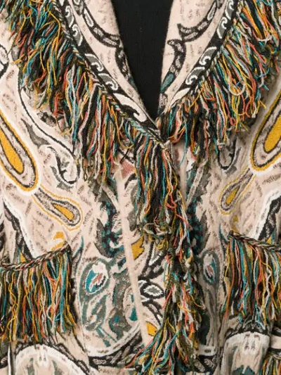 Shop Etro Fringed Trim Coat In Neutrals