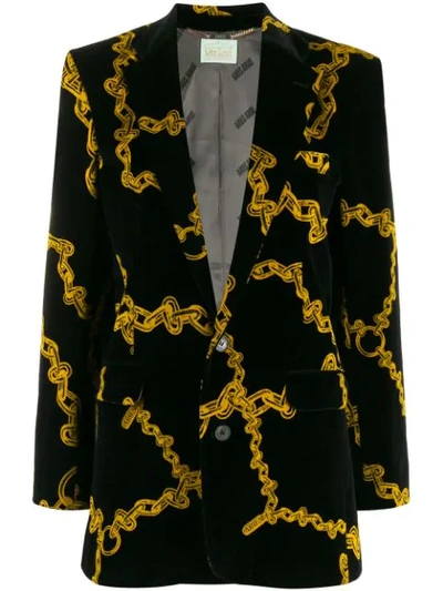 Shop Aries Chain Print Blazer In Black