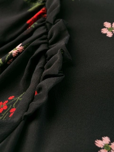 Shop Simone Rocha Pleated Floral-print Dress In Black