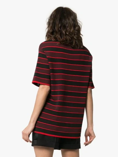 Shop Givenchy Striped Knit Top In Red