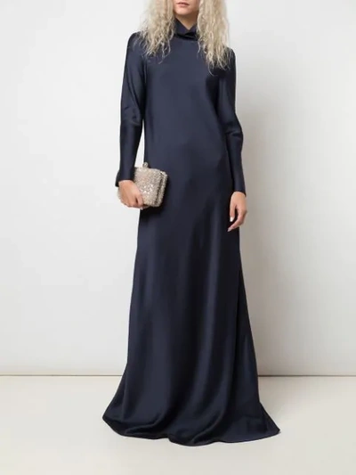 Shop Maison Rabih Kayrouz Cowl Neck Dress In Blue
