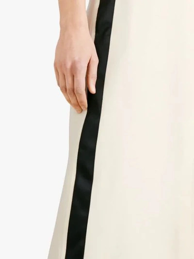 Shop Burberry Sport Stripe Wool Silk A-line Skirt In White