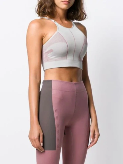 Shop Adidas By Stella Mccartney Primeknit Sports Bra In Grey