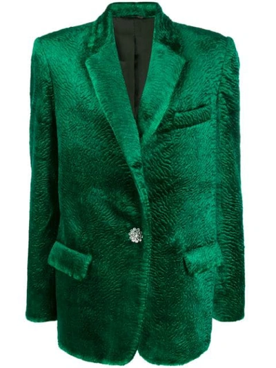 Shop Attico Bianca Oversized Jacket In 028 Emerald Green