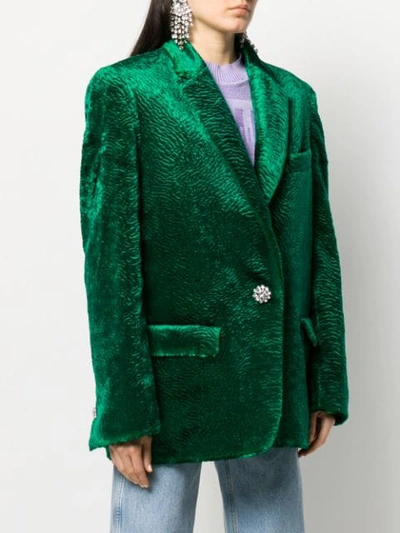 Shop Attico Bianca Oversized Jacket In 028 Emerald Green