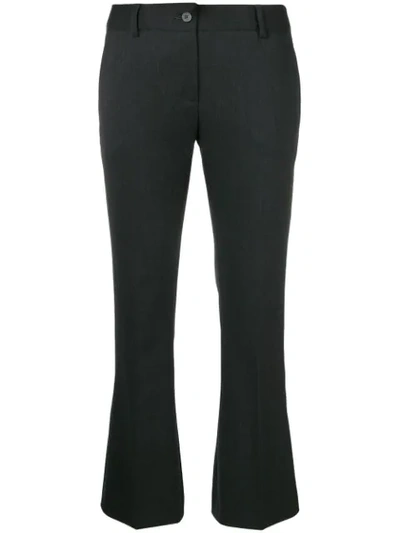 Shop Alberto Biani Cropped Bootcut Trousers In Grey
