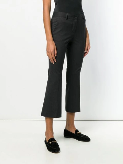 Shop Alberto Biani Cropped Bootcut Trousers In Grey