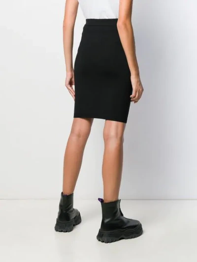 Shop Gcds Fitted Logo Stripe Skirt In Black