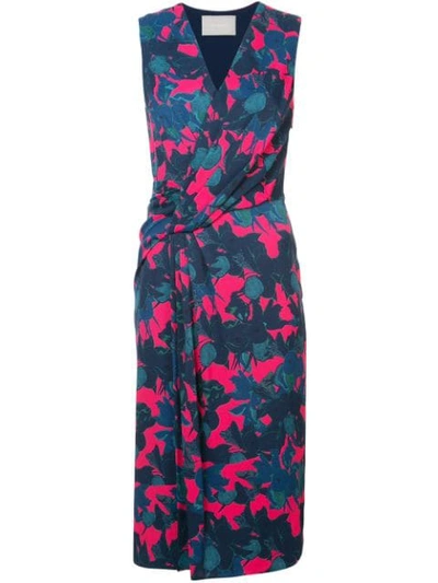 Shop Jason Wu Collection Floral Print Wrap Dress - Blue