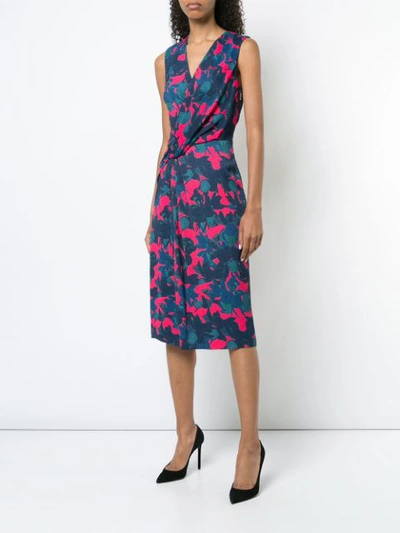 Shop Jason Wu Collection Floral Print Wrap Dress - Blue