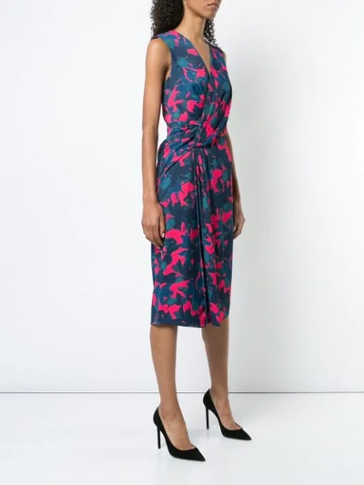 Shop Jason Wu Collection Floral Print Wrap Dress - Blue