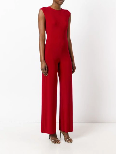 Shop Norma Kamali Fitted Jumpsuit In Red