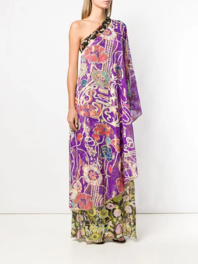 Shop Dundas One Shoulder Long Dress In Purple