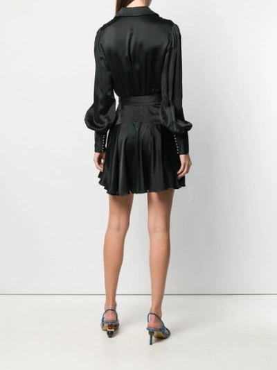 Shop Zimmermann Short Wrap Dress In Black