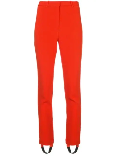 Shop Roberto Cavalli Cropped Skinny Trousers - Red