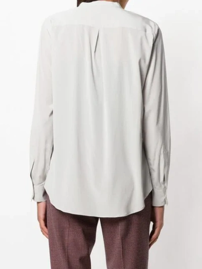 Shop Alberto Biani Mandarin Collar Shirt - Grey