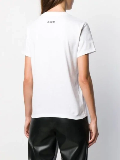 Shop Msgm Broken Heart Patch T-shirt In White