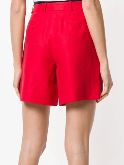 Shop Loro Piana Front Zip Flat Front Shorts In Red