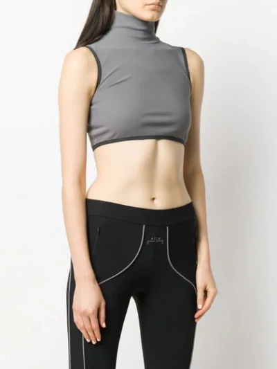 Shop A-cold-wall* Cropped Mock Neck Top In Grey