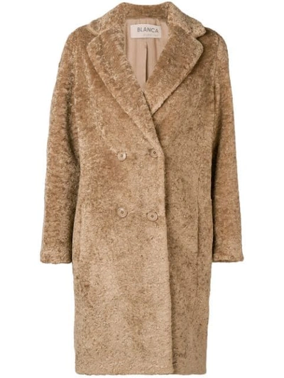 Shop Blanca Eco Fur Overcoat In Cammello