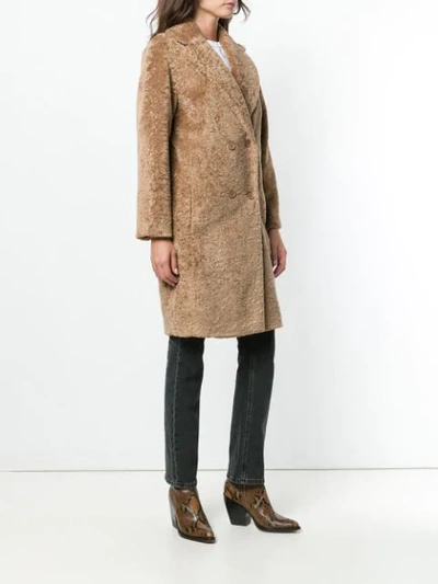 Shop Blanca Eco Fur Overcoat In Cammello