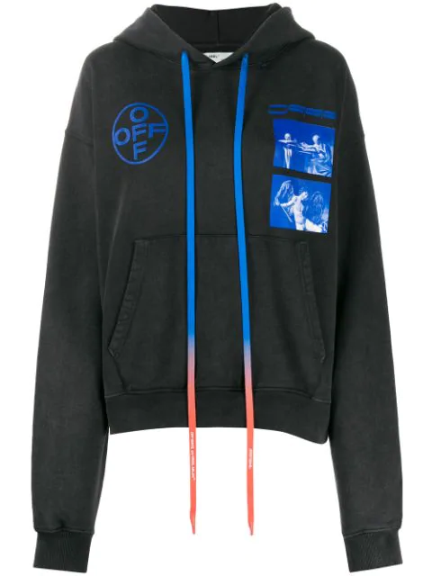 off white black and blue hoodie