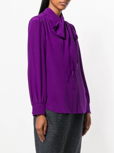 Shop Marc Jacobs Neck-tied Fitted Blouse - Purple