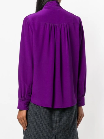 Shop Marc Jacobs Neck-tied Fitted Blouse - Purple