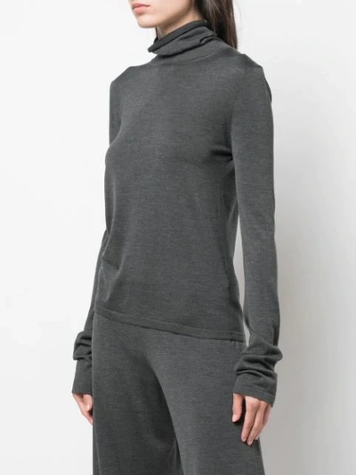 Shop The Row Turtle Neck Pullover In Grey