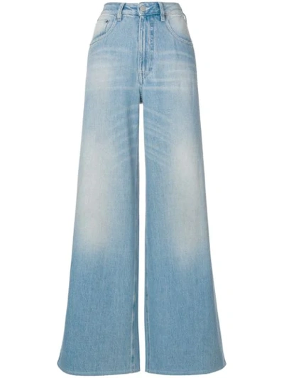 Shop Mm6 Maison Margiela Light Wash Wide In Blue