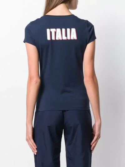Shop Ea7 Italia Print T-shirt In Blue