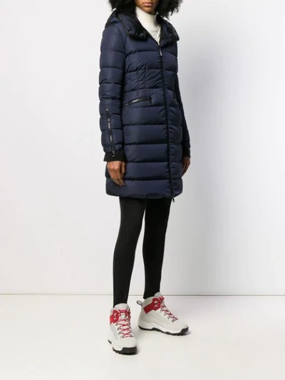 Shop Moncler Hooded Padded Coat In 778 Dark Blue