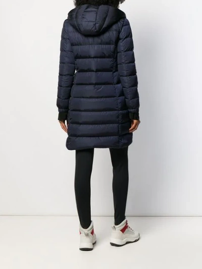 Shop Moncler Hooded Padded Coat In 778 Dark Blue